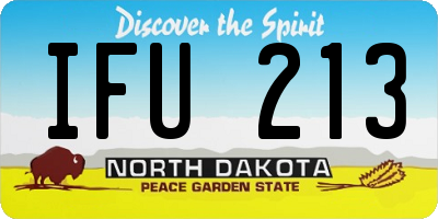 ND license plate IFU213