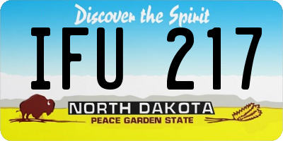ND license plate IFU217