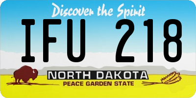 ND license plate IFU218