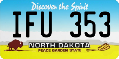 ND license plate IFU353