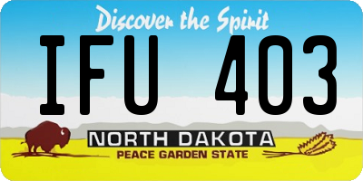 ND license plate IFU403