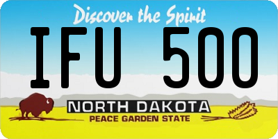 ND license plate IFU500