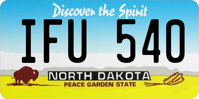ND license plate IFU540