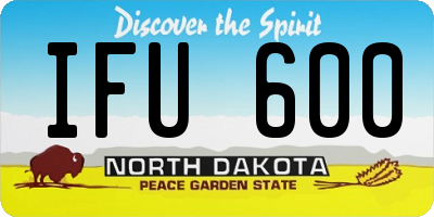 ND license plate IFU600