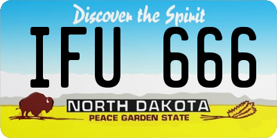 ND license plate IFU666