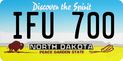 ND license plate IFU700
