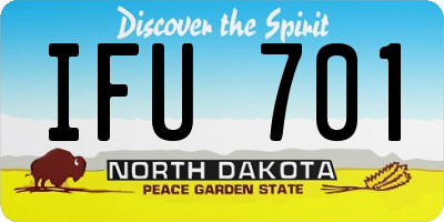 ND license plate IFU701