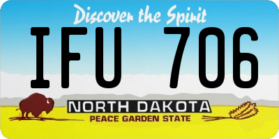 ND license plate IFU706