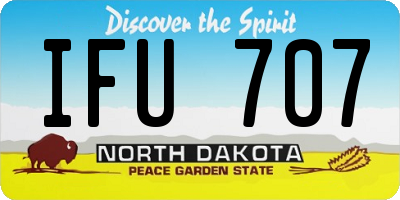 ND license plate IFU707
