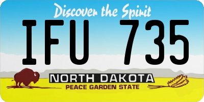 ND license plate IFU735