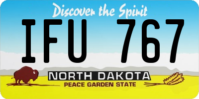 ND license plate IFU767