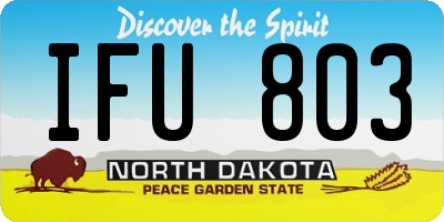 ND license plate IFU803
