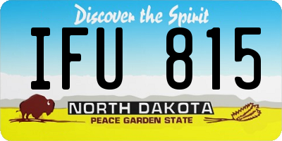 ND license plate IFU815