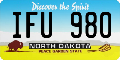ND license plate IFU980