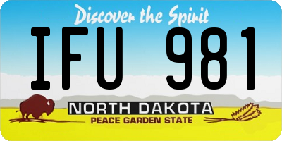 ND license plate IFU981