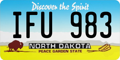 ND license plate IFU983