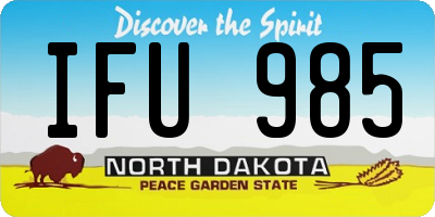ND license plate IFU985