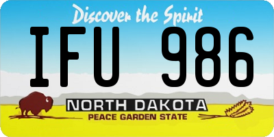 ND license plate IFU986
