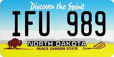 ND license plate IFU989