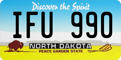 ND license plate IFU990
