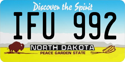 ND license plate IFU992