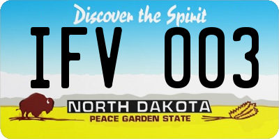 ND license plate IFV003