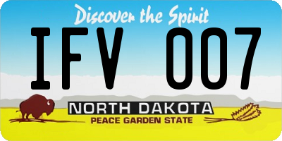 ND license plate IFV007