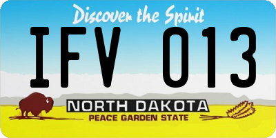 ND license plate IFV013