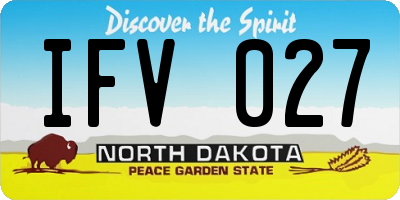 ND license plate IFV027