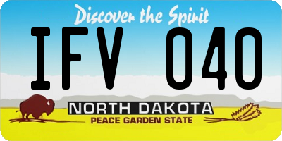 ND license plate IFV040
