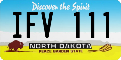 ND license plate IFV111