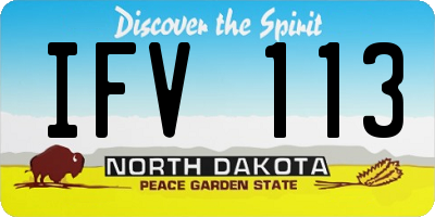 ND license plate IFV113