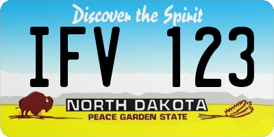 ND license plate IFV123