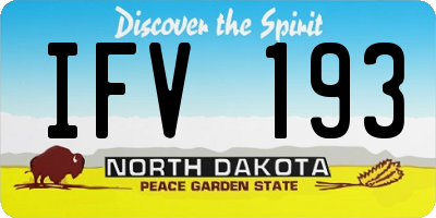 ND license plate IFV193