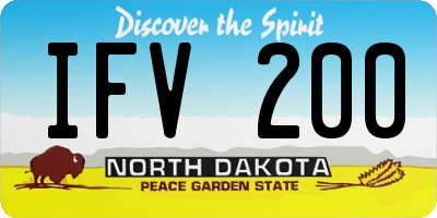 ND license plate IFV200
