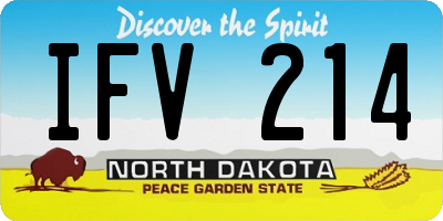 ND license plate IFV214
