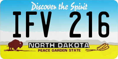 ND license plate IFV216