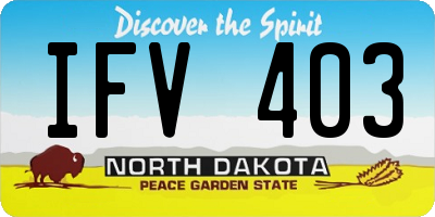 ND license plate IFV403