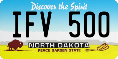ND license plate IFV500
