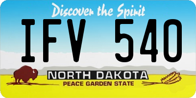 ND license plate IFV540