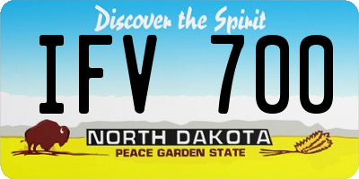 ND license plate IFV700