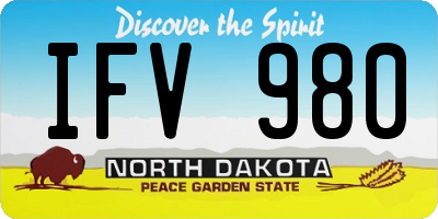 ND license plate IFV980