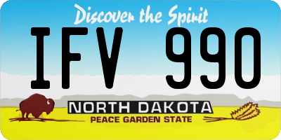 ND license plate IFV990