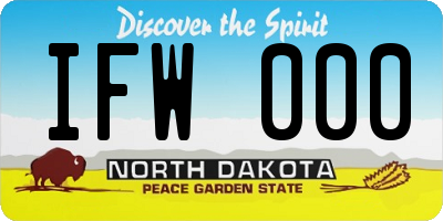 ND license plate IFW000