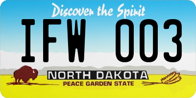 ND license plate IFW003