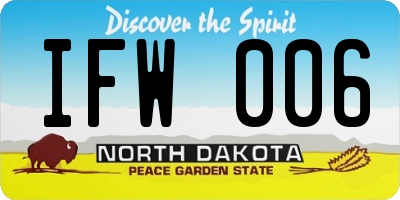 ND license plate IFW006