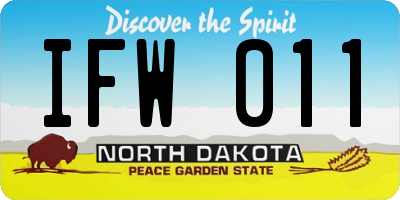 ND license plate IFW011