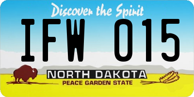 ND license plate IFW015