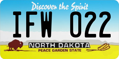 ND license plate IFW022