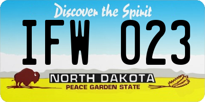 ND license plate IFW023
